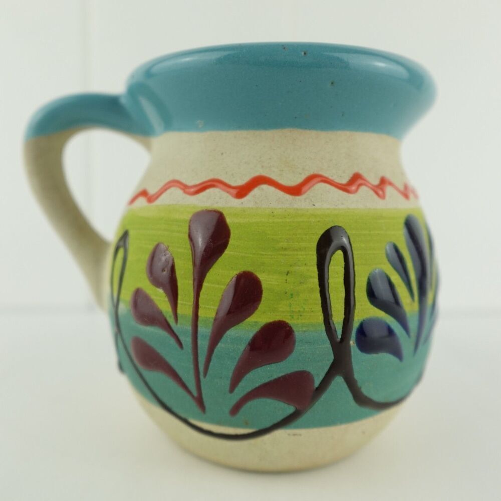 Studio Pottery Colorful Coffee Mug 4" High - Picture 3 of 7